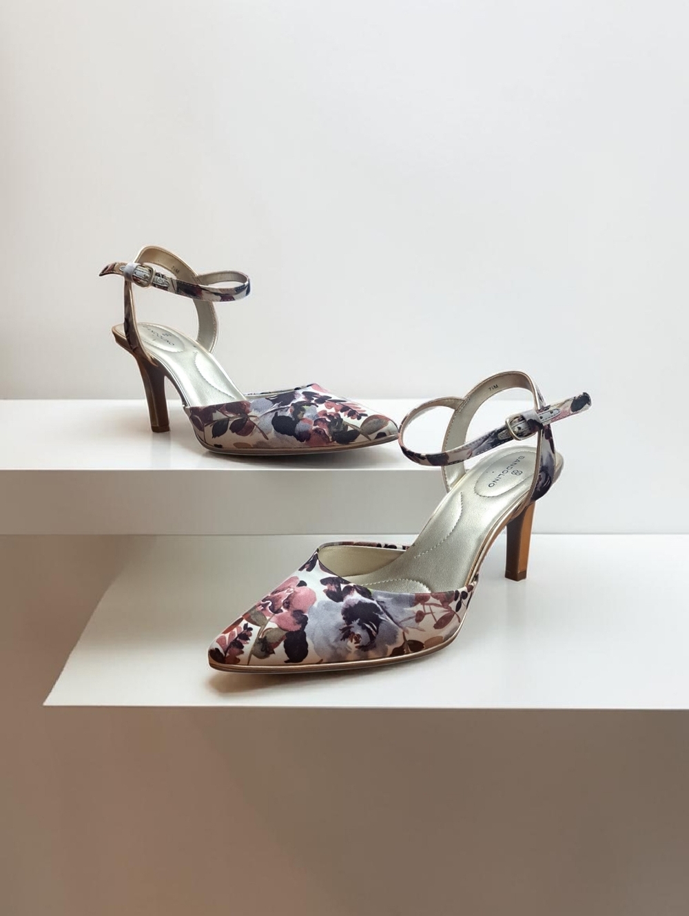 Bandolino Fabia Floral Ankle-Strap Shoe Pump Size 7.5 Summer Bridal Party - Picture 11 of 11